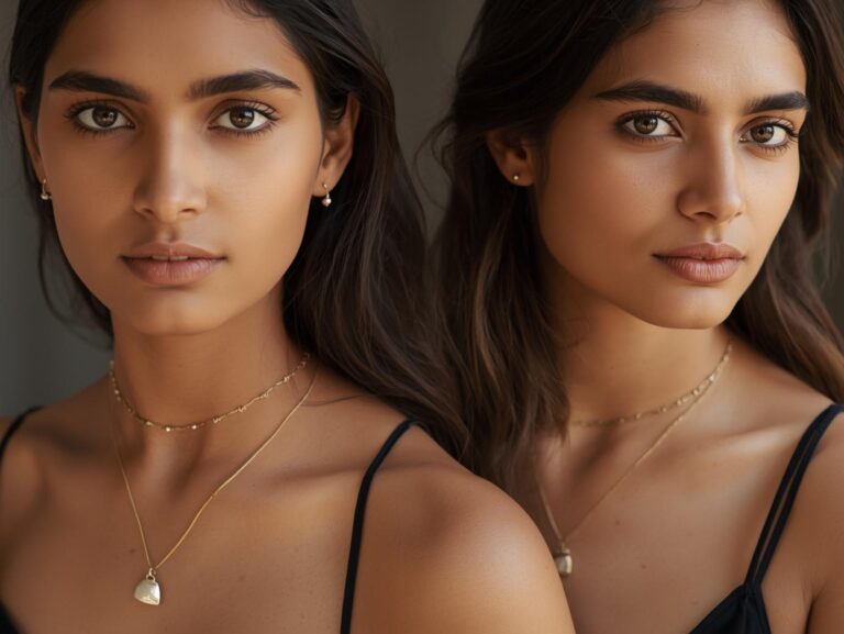 women wearing minimal necklace